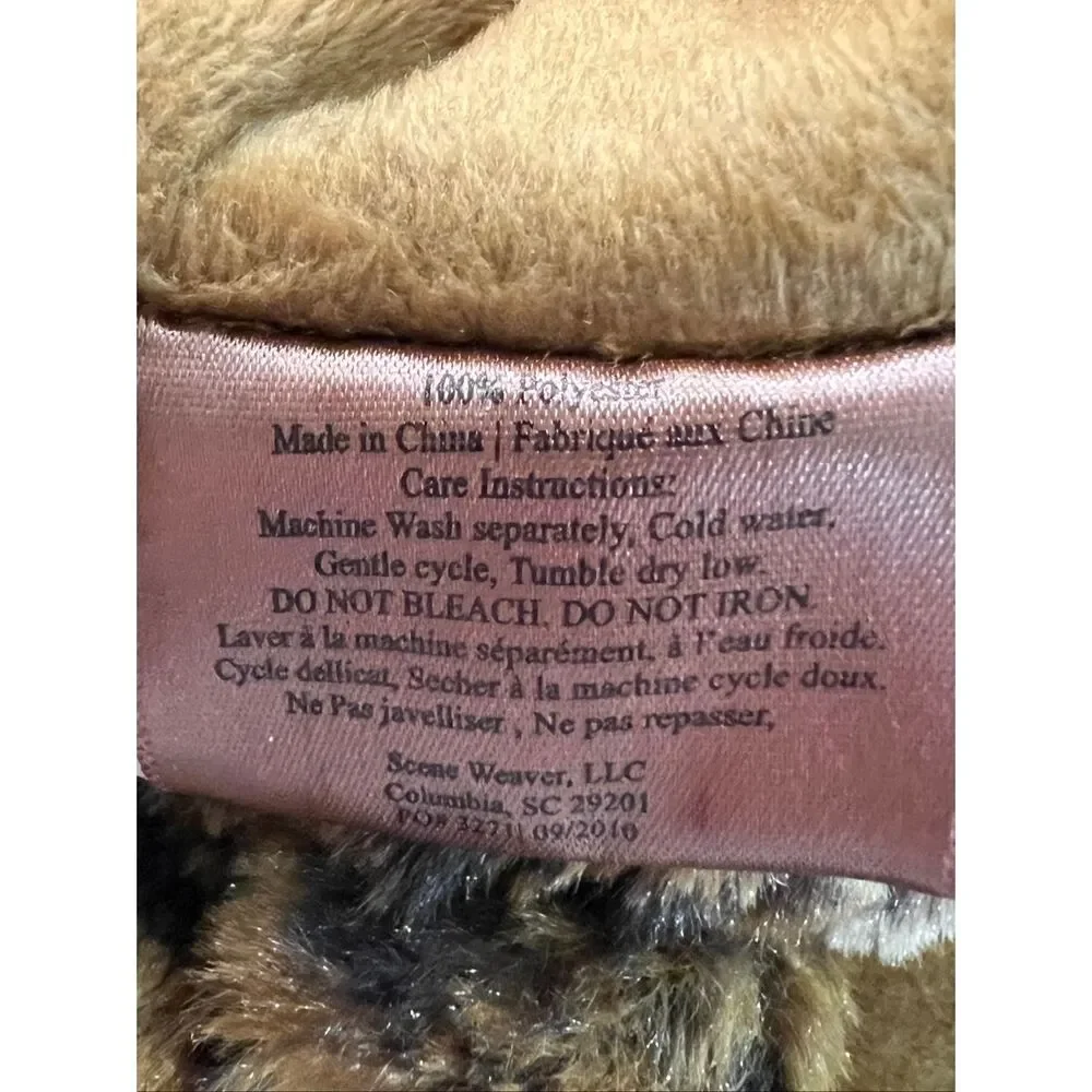 Scene Weaver Women's Cheetah Print  Fleece Bath Wrap Towel Brown OS